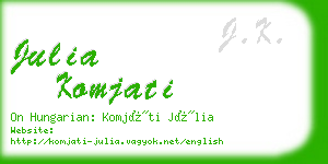 julia komjati business card